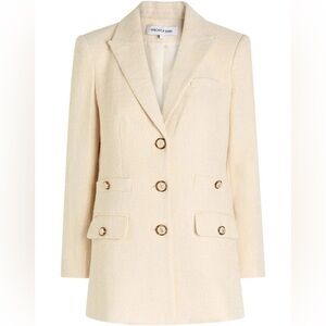 Veronica Beard Cream Blazer with Gold Buttons